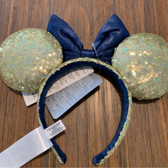 Walt Disney World  50th anniversary Minnie Mouse Ears headband Gold And Blue - Picture 4 of 10